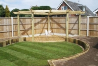 Corner deck with bespoke pergola