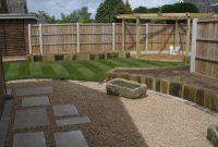 Pergoda Decking and Raised Plant Beds