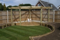 Pergoda Decking and Raised Plant Beds