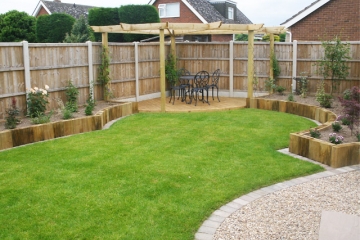 Use of climbers to naturalise the timber seating area